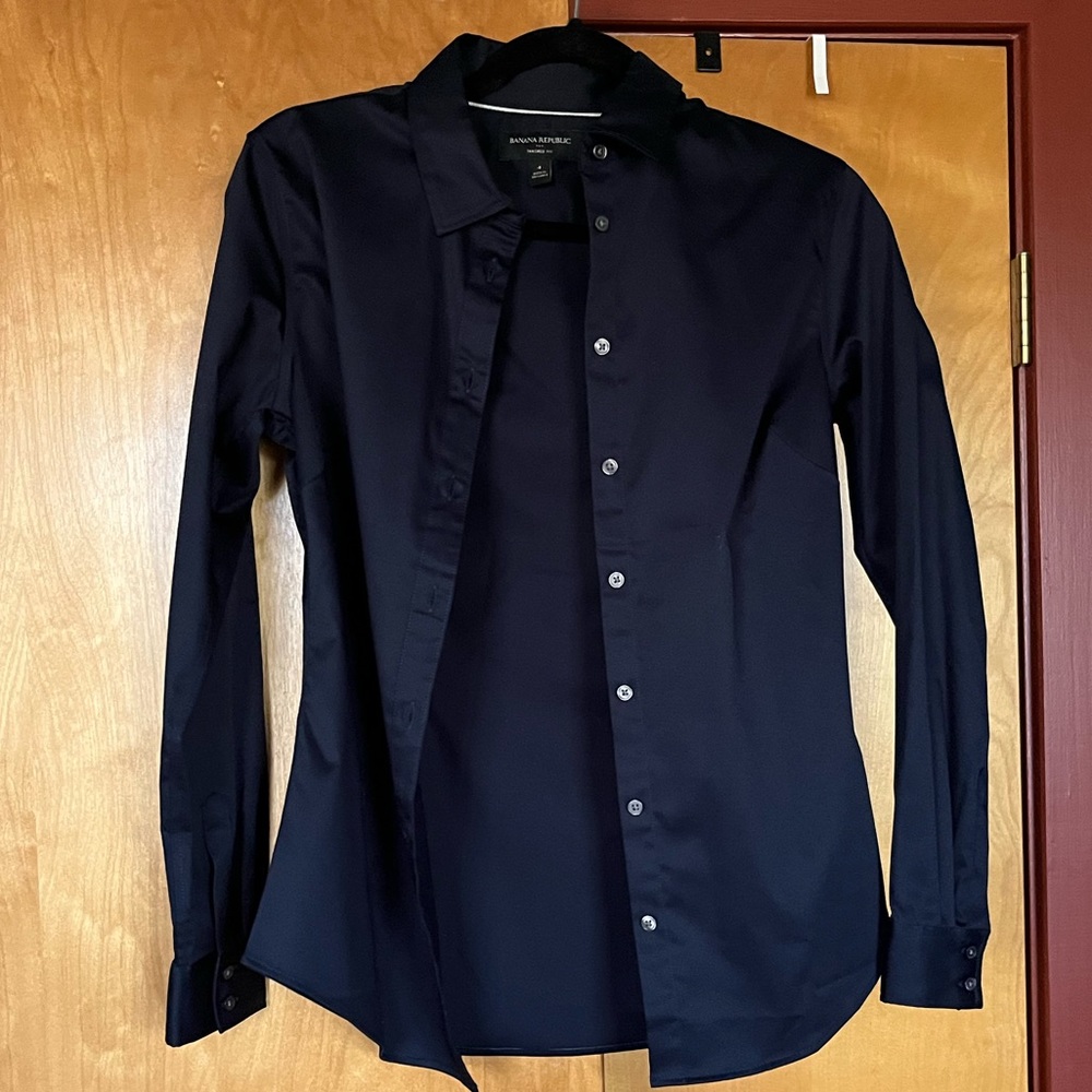 Navy blue banana republic button down